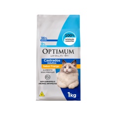 Ração Optimum para Gatos Adultos Castrados Sabor Frango