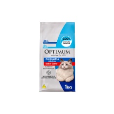 Ração Optimum para Gatos Adultos Castrados Sabor Carne