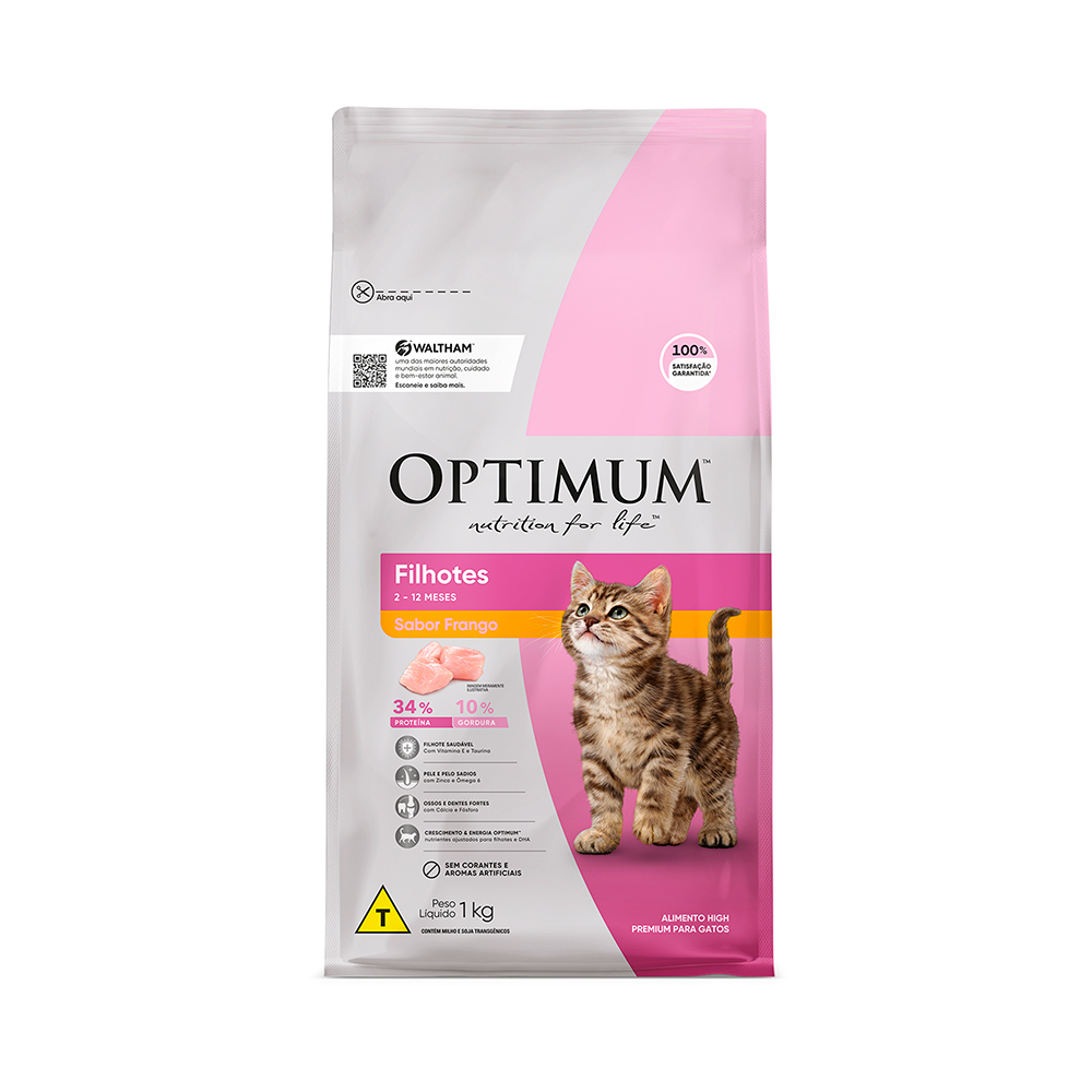 Ração Optimum para Gatos Filhotes de 2 à 12 meses sabor Frango