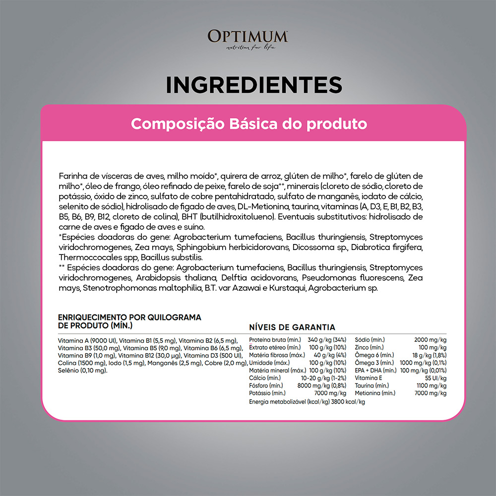 Ração Optimum para Gatos Filhotes de 2 à 12 meses sabor Frango