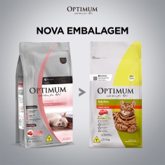 Ração Optimum para Gatos Adultos 1+ anos sabor Carne