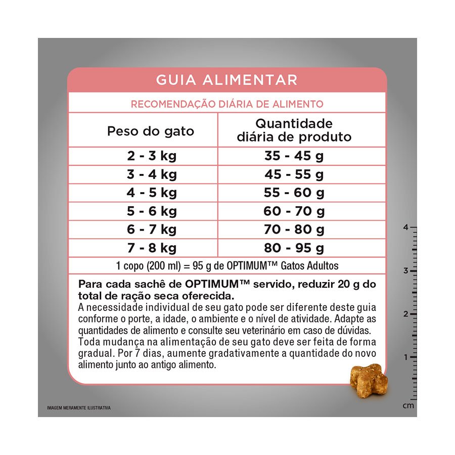 Ração Optimum para Gatos Adultos 1+ anos sabor Carne