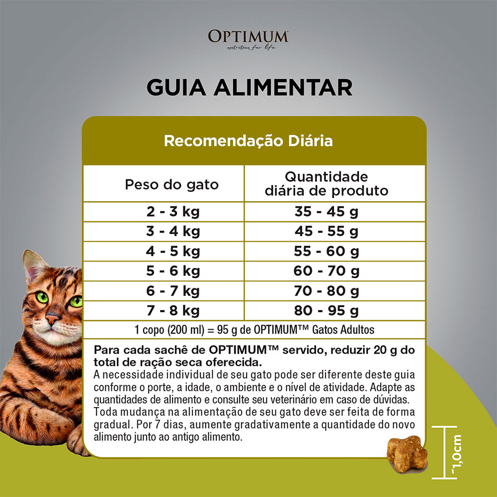 Ração Optimum para Gatos Adultos 1+ anos sabor Frango