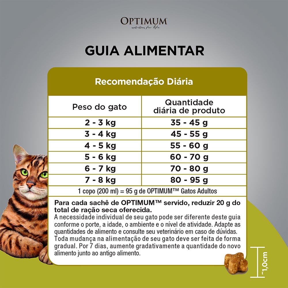 Ração Optimum para Gatos Adultos 1+ anos sabor Carne