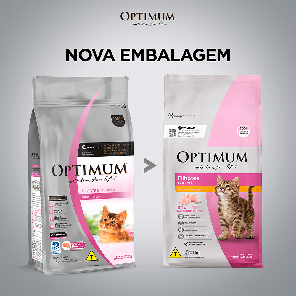 Ração Optimum para Gatos Filhotes de 2 à 12 meses sabor Frango