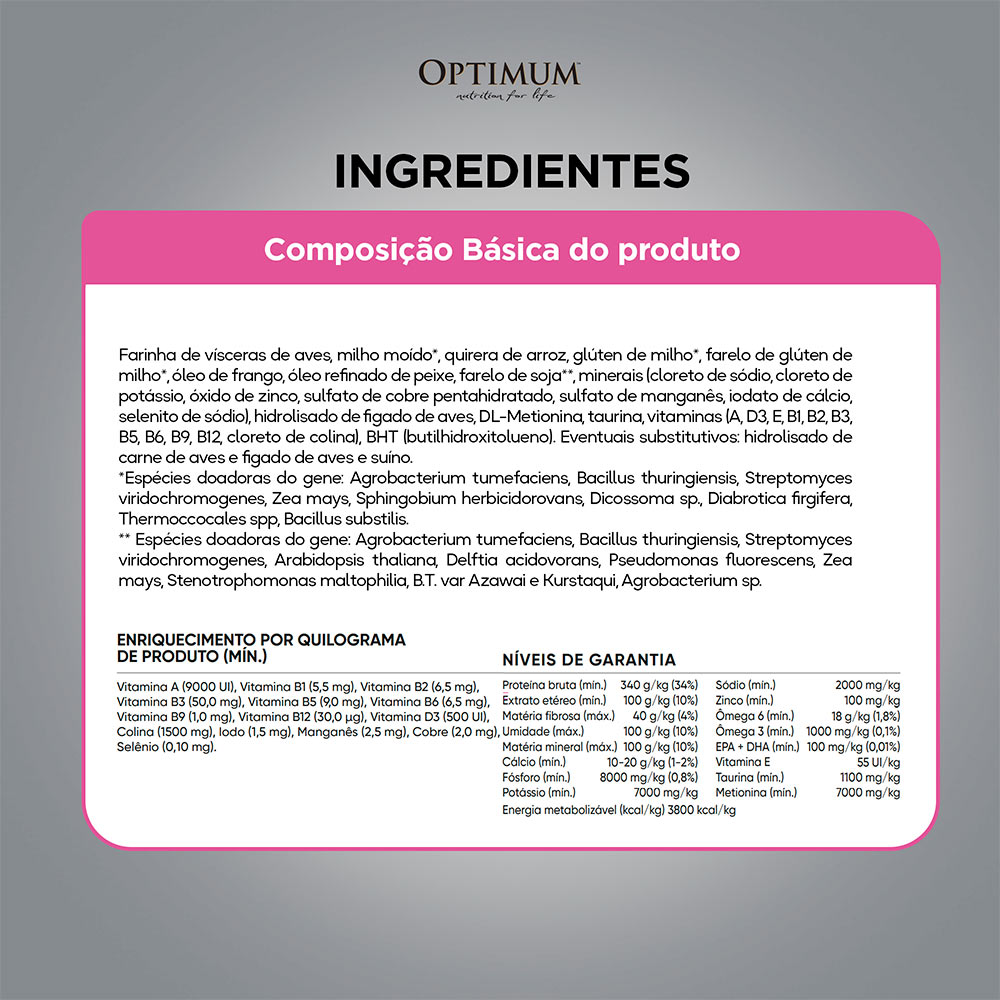 Ração Optimum para Gatos Filhotes de 2 à 12 meses sabor Frango