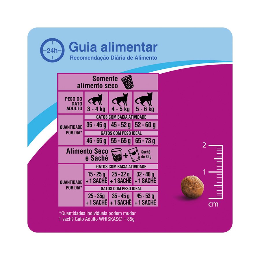 Ração Whiskas para Gatos Adultos Castrados Sabor Peixe
