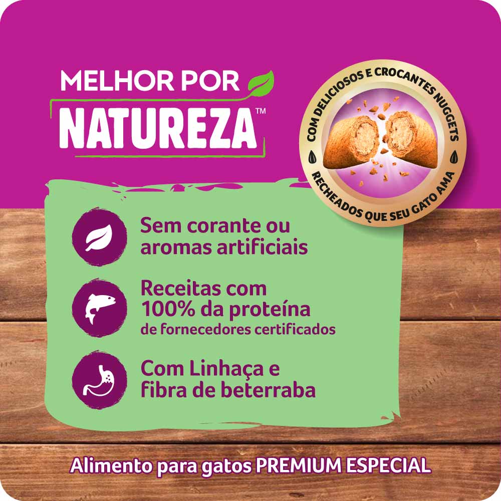 Ração Whiskas Melhor Por Natureza Salmão para Gatos Adultos