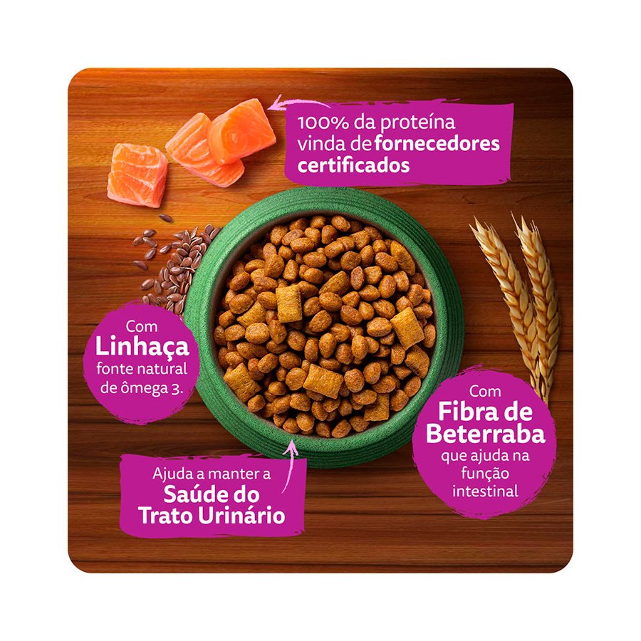 Ração Whiskas Melhor Por Natureza Salmão para Gatos Adultos