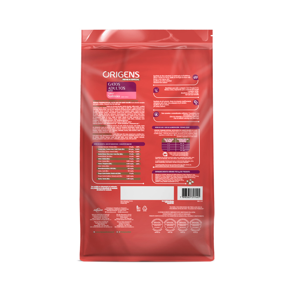 Ração Origens para Gatos Adultos Sabor Salmão