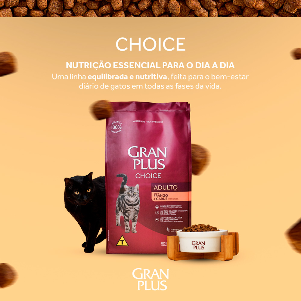 Ração GranPlus Choice para Gatos Filhotes Sabor Frango e Carne 10kg