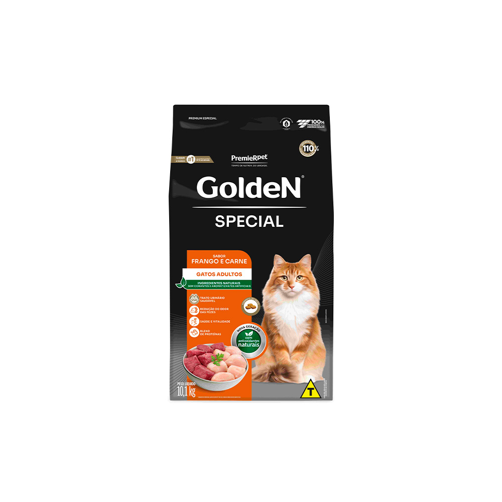 Ração Golden Special para Gatos Adultos Sabor Frango e Carne