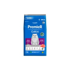 Ração Premier Ambientes Internos Pelos Longos para Gatos Adultos Sabor Salmão