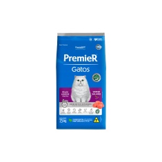 Ração Premier Ambientes Internos Pelos Longos para Gatos Adultos Sabor Salmão
