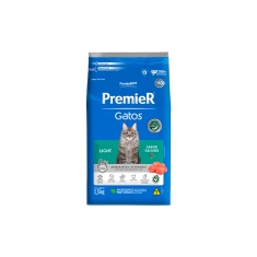Ração Premier Ambientes Internos Light para Gatos Adultos Sabor Salmão