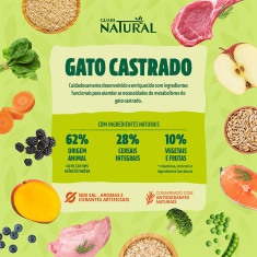 Ração Guabi Natural para Gatos Adultos Castrados Sabor Frango e Arroz Integral