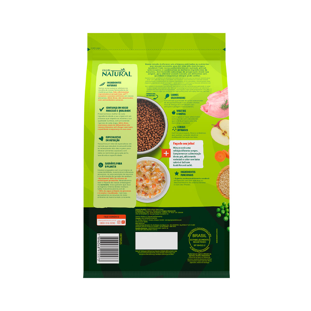 Ração Guabi Natural para Gatos Filhotes Sabor Frango e Arroz Integral 1,5 kg