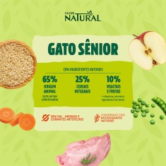 Ração Guabi Natural para Gatos Sênior Castrados Sabor Frango e Arroz