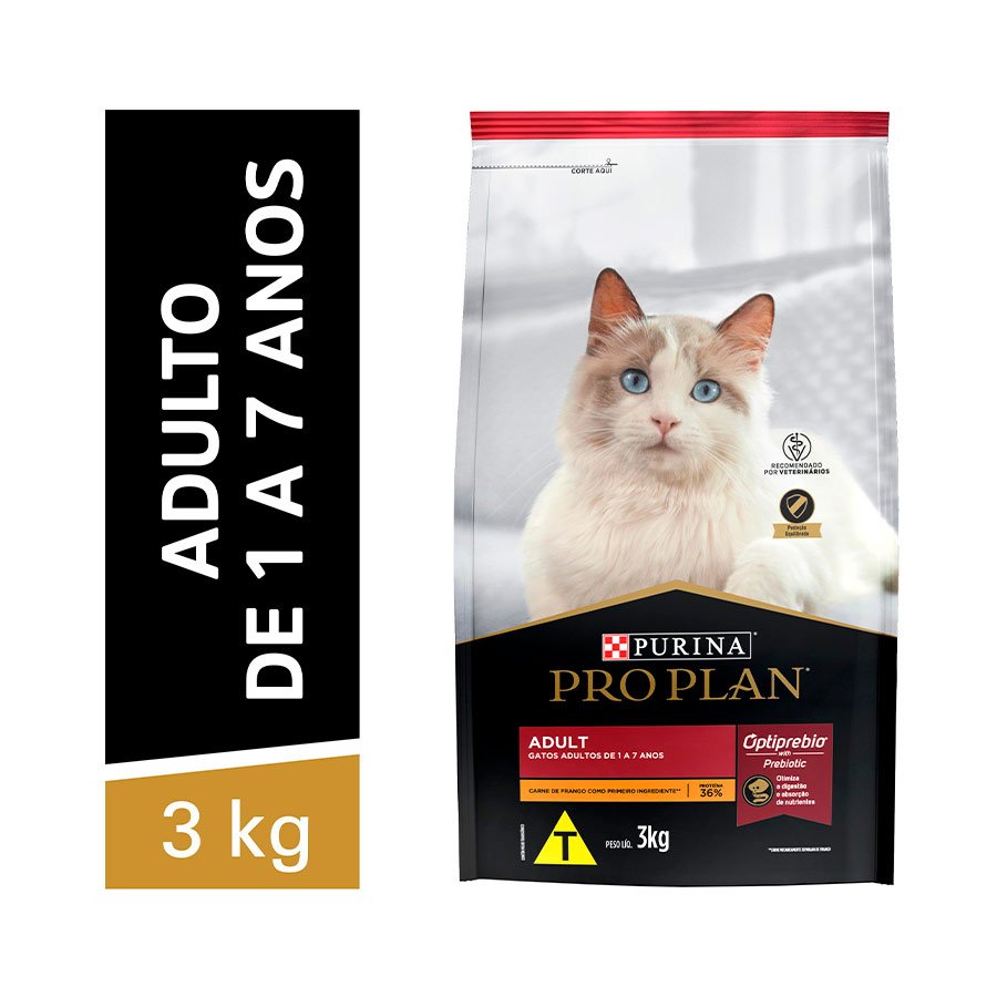 Ração Nestlé Purina Pro Plan para Gatos Adultos Sabor Frango