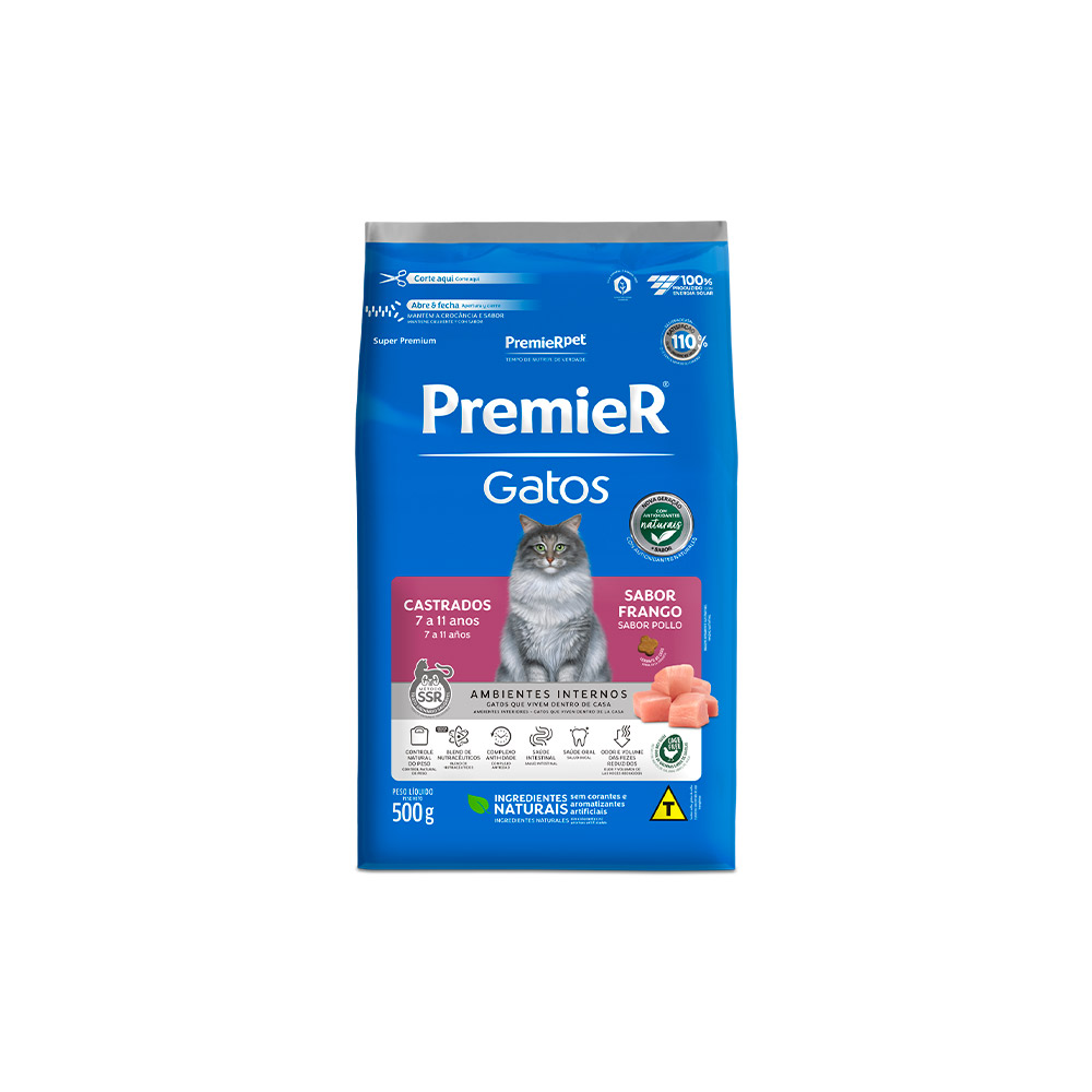 Ração Premier para Gatos Castrados de 7 a 11 anos Sabor Frango Ração Premier para Gatos Castrados de 7 a 11 anos Sabor Frango