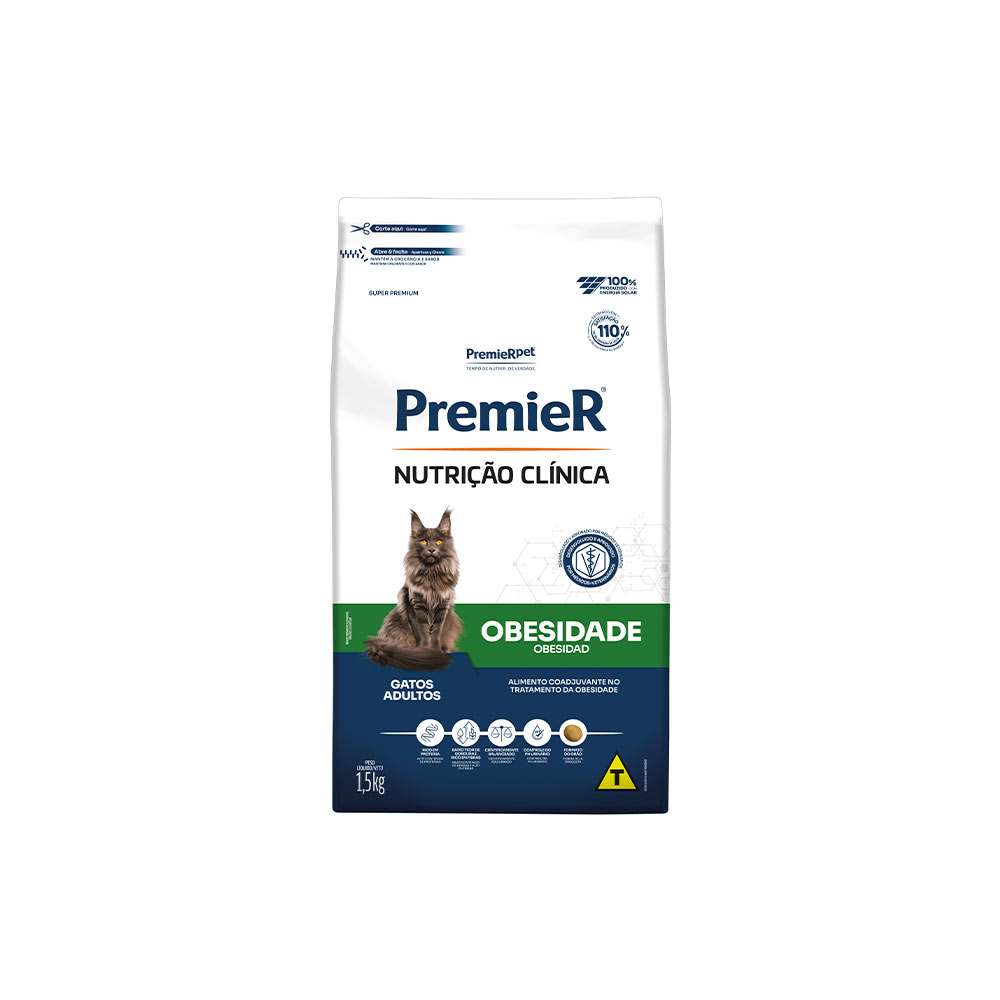 Ração Premier Nutrição Clínica Obesidade para Gatos Adultos - 1,5 kg