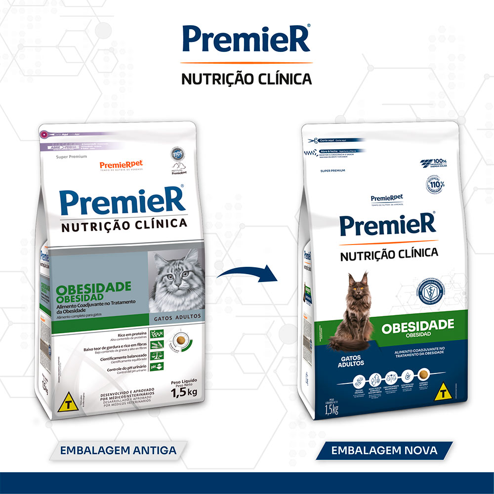Ração Premier Nutrição Clínica Obesidade para Gatos Adultos - 1,5 kg