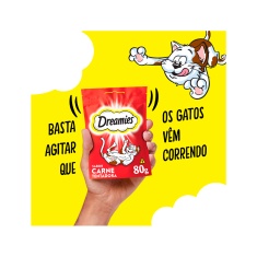 Petisco Dreamies Carne Tentadora Gatos Adultos