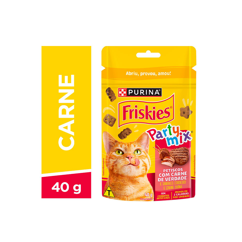 Petisco Friskies para Gatos Adultos Sabor Cordeiro, Carne Suína e Carne 40g