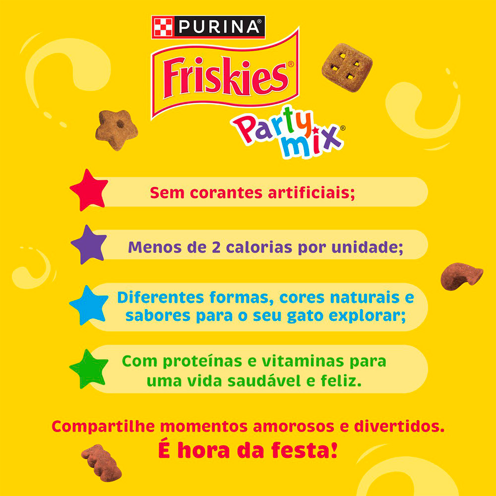 Petisco Friskies para Gatos Adultos Sabor Cordeiro, Carne Suína e Carne 40g