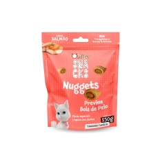 Snack Quatree Nuggets Previne Bolas de Pelos Sabor Salmão para Gatos Adultos