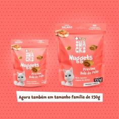 Snack Quatree Nuggets Previne Bolas de Pelos Sabor Salmão para Gatos Adultos