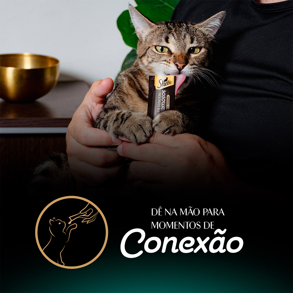 Petisco Sheba Cremoso Frango e Salmão para Gatos Adultos com 2 Unidades