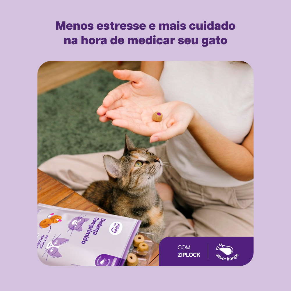 Disfarça Comprimido Moldável Happy Med para Gatos 12 Unidades