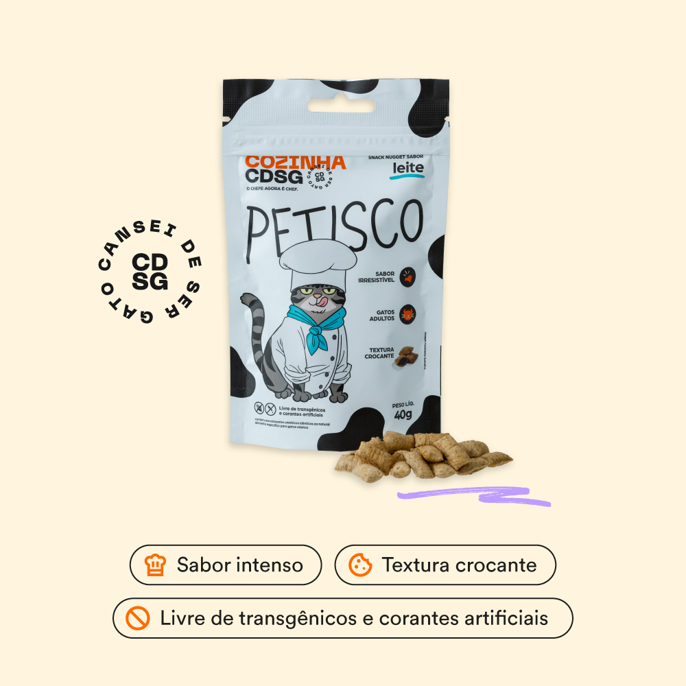Petisco Nugget Cansei de Ser Gato Sabor Leite 40 g