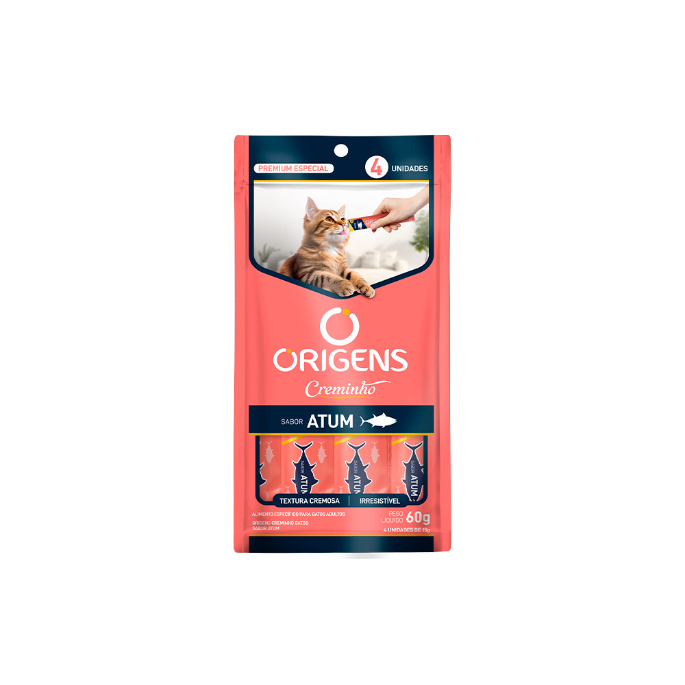 Snack Origens Creminho Sabor Atum para Gatos 60 g