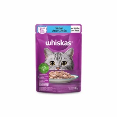 Ração Úmida Whiskas Sachê para Gatos Adultos Sabor Atum - 85g