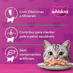 Ração Úmida Whiskas Sachê para Gatos Adultos Sabor Atum - 85g