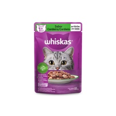 Ração Úmida Whiskas Sachê para Gatos Adultos Sabor Cordeiro ao Molho - 85g