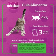 Ração Úmida Whiskas Sachê para Gatos Adultos Sabor Cordeiro ao Molho - 85g