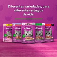 Ração Úmida Whiskas Sachê para Gatos Adultos Sabor Cordeiro ao Molho - 85g