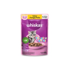 Ração Úmida Whiskas Sachê para Gatos Filhotes Sabor Frango ao Molho - 85g