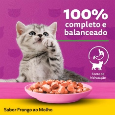 Ração Úmida Whiskas Sachê para Gatos Filhotes Sabor Frango ao Molho - 85g