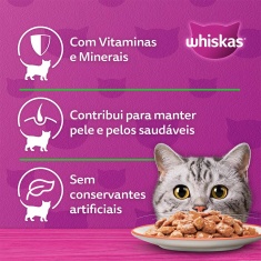 Ração Úmida Whiskas Sachê para Gatos Adultos Sabor Salmão ao Molho - 85g