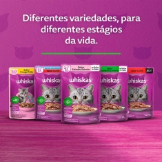 Ração Úmida Whiskas Sachê para Gatos Adultos Sabor Salmão ao Molho - 85g