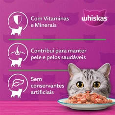 Ração Úmida Whiskas Sachê Jelly para Gatos Adultos Sabor Peixe - 85g