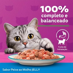 Ração Úmida Whiskas Sachê Jelly para Gatos Adultos Sabor Peixe - 85g