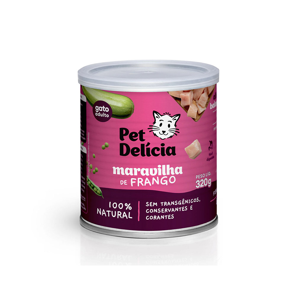 Ração Úmida Natural Pet Delícia Maravilha de Frango para Gatos