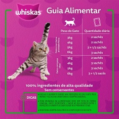 Ração Úmida Whiskas Sachê Peixe ao Molho para Gatos Adultos Castrados 85 g