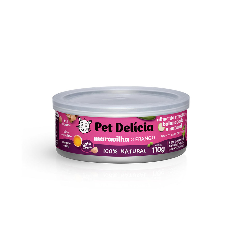 Ração Úmida Natural Pet Delícia Maravilha de Frango para Gatos