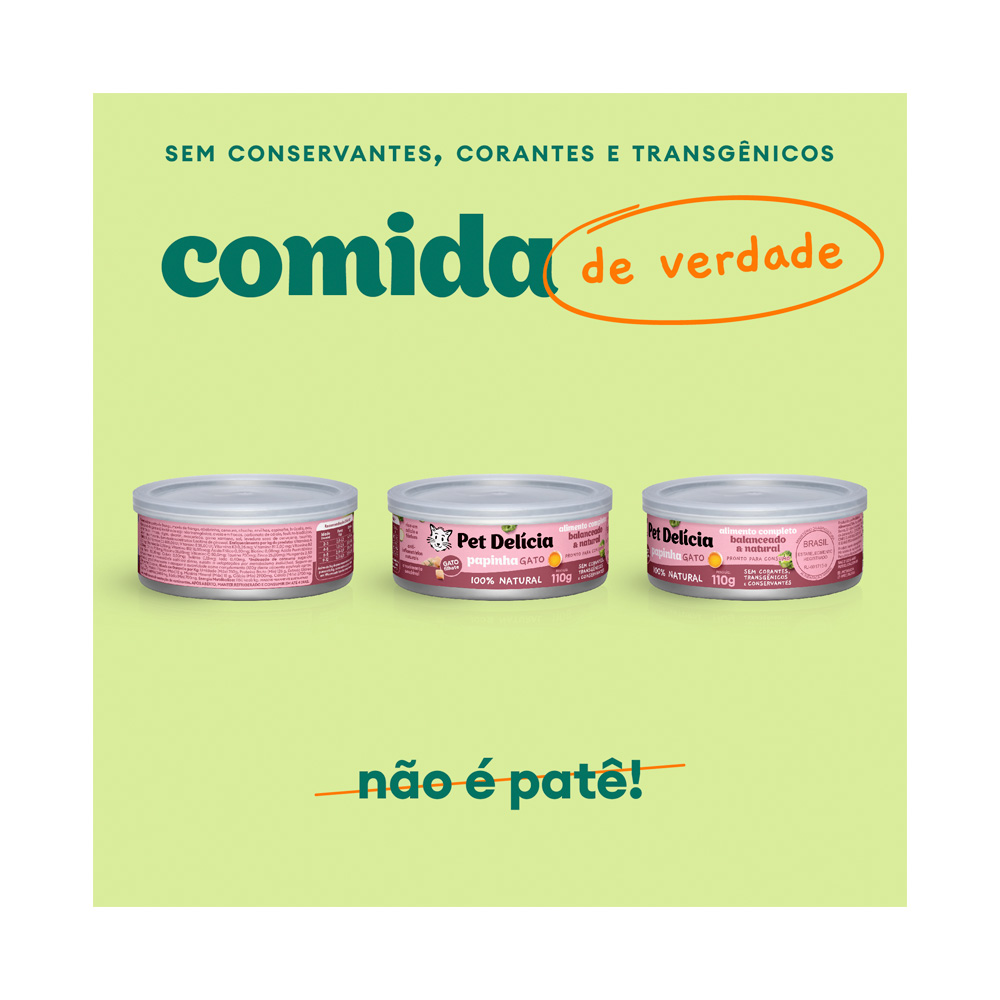 Ração Úmida Natural Pet Delícia Papinha para Gatos Filhotes 110 g